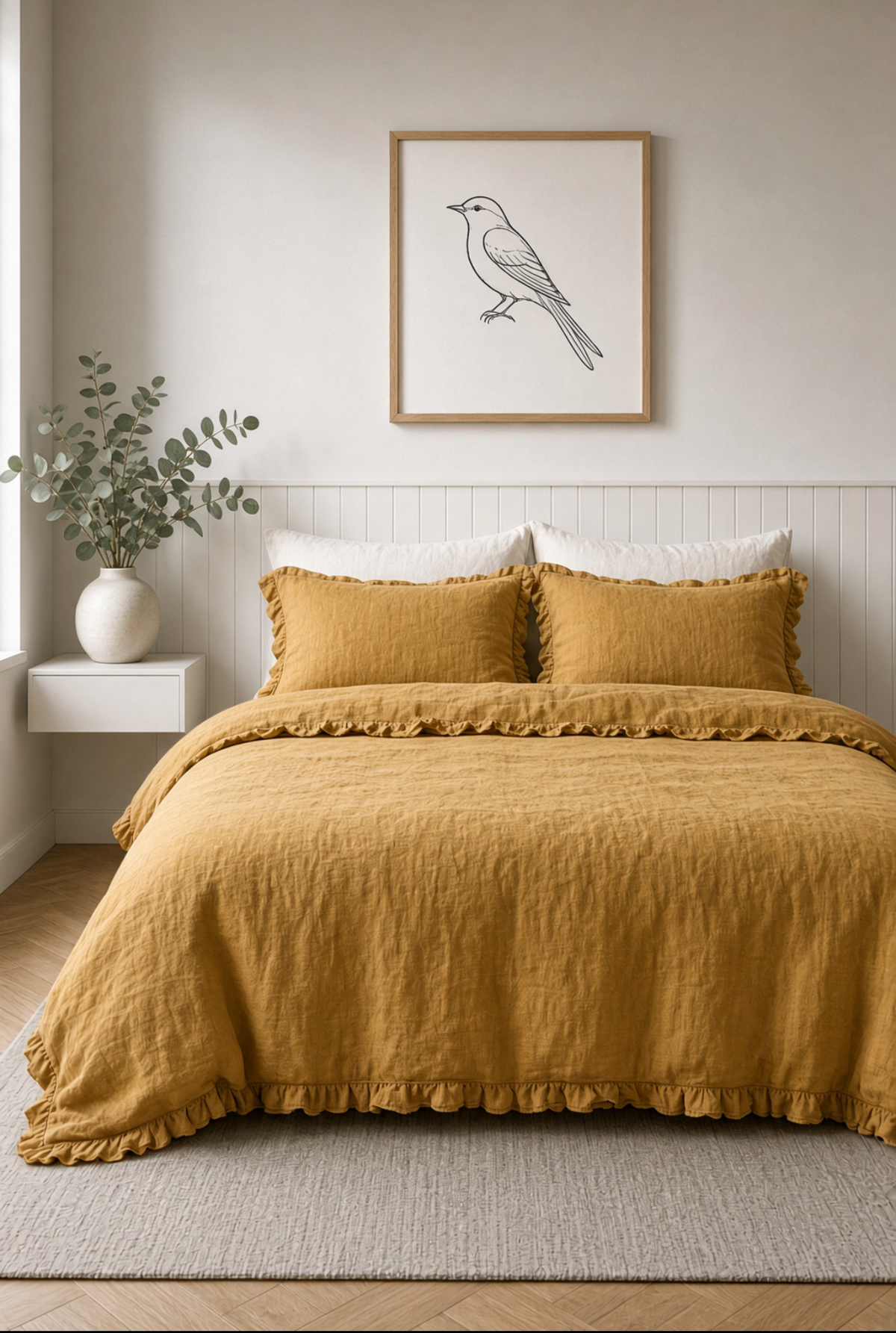 Soma Haus Plain Frilled-Edge Duvet Set