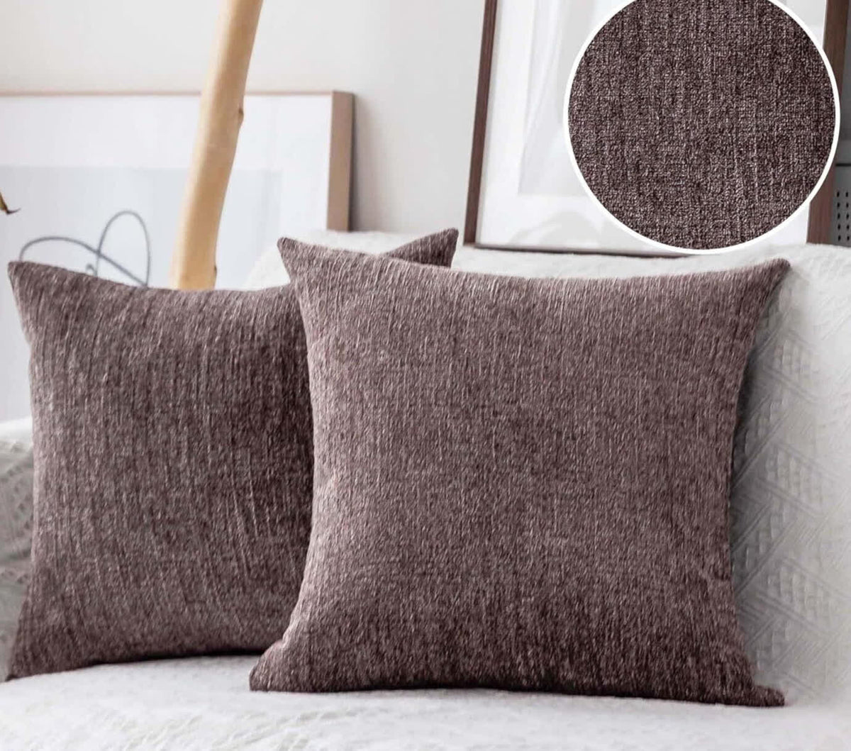 Soma Haus Brown Velvet Cushions (Pair)