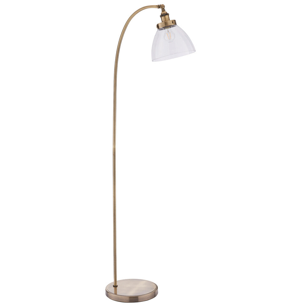 Soma Haus Antique Brass Curved Floor Lamp