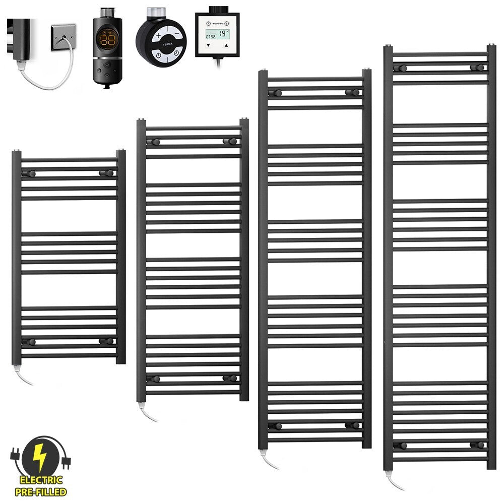 Soma Haus Matt Black Electric Heated Towel Rail 500mm