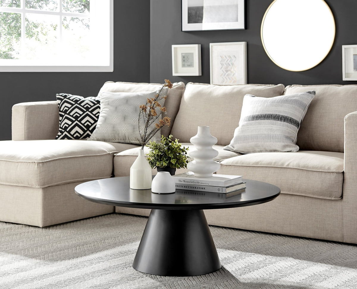 Soma Haus Palma Round Pedestal Marble Effect Coffee Table
