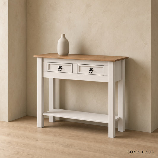 Soma Haus Console Table White 2 Drawer