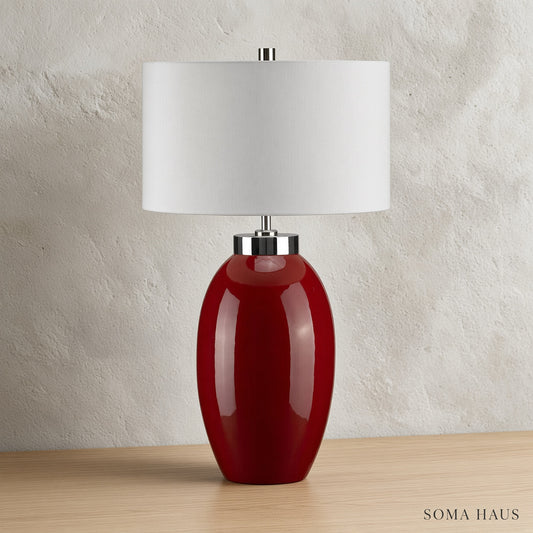 Soma Haus Red Glaze Ceramic Table Lamp
