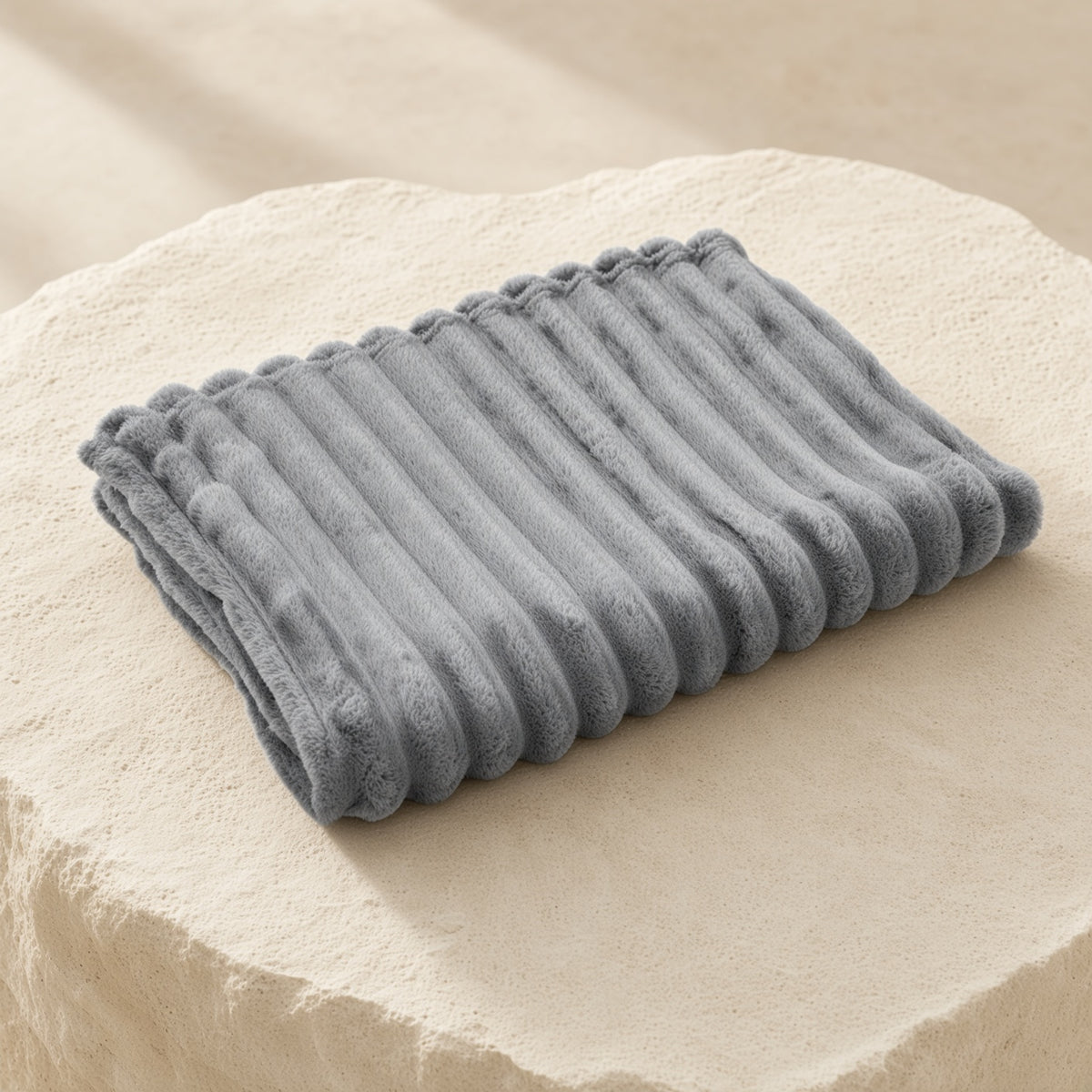 Ribbed Faux-Fur Throw