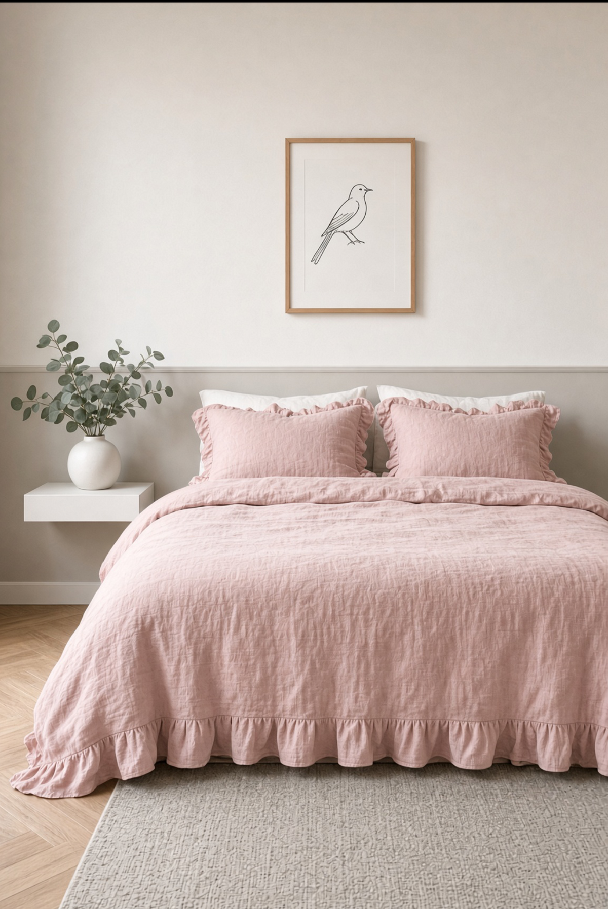 Soma Haus Plain Frilled-Edge Duvet Set
