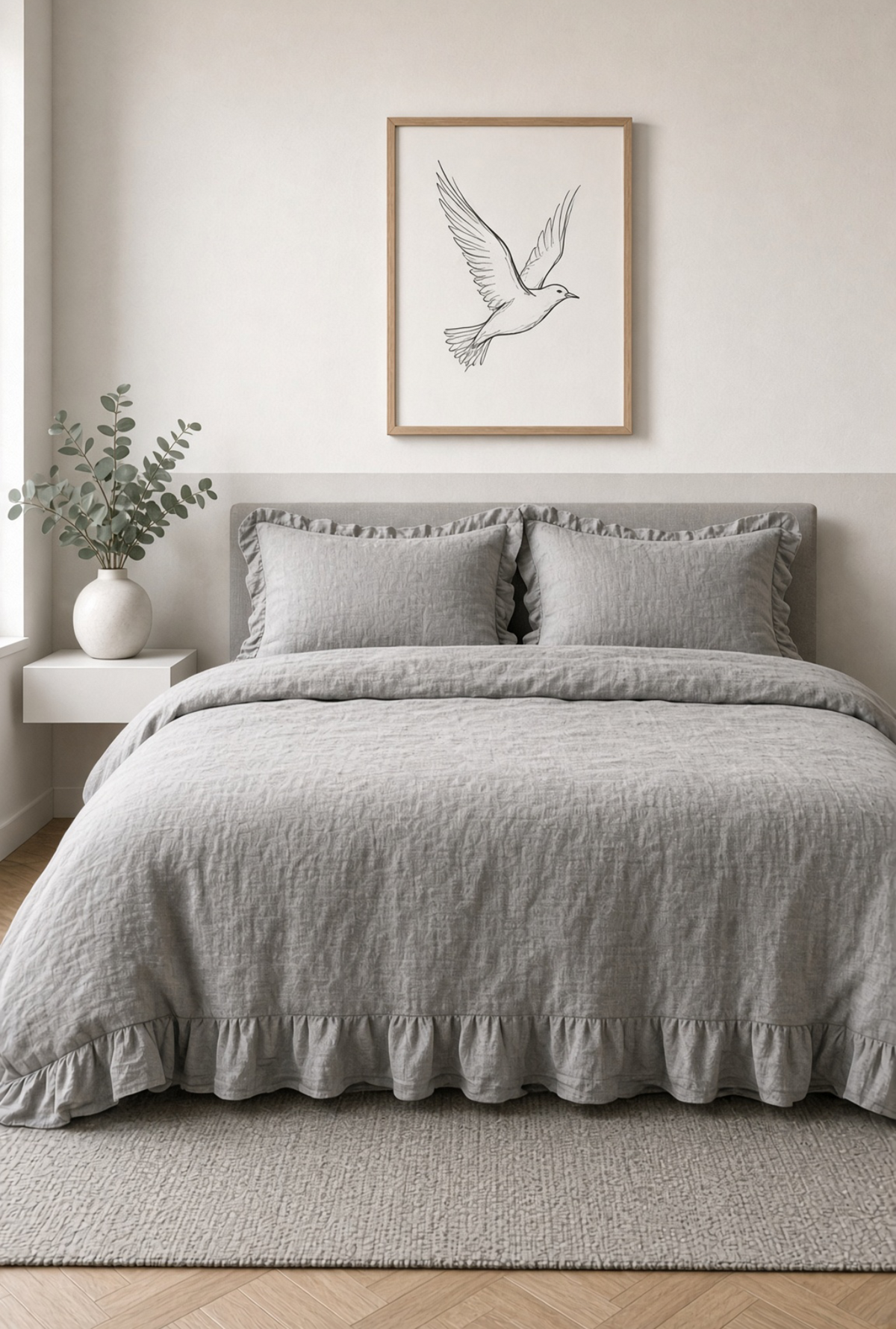 Soma Haus Plain Frilled-Edge Duvet Set