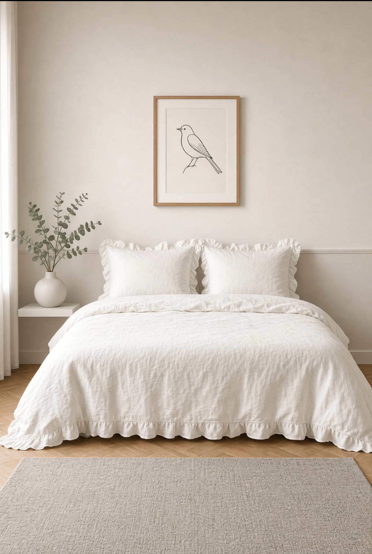 Soma Haus Plain Frilled-Edge Duvet Set