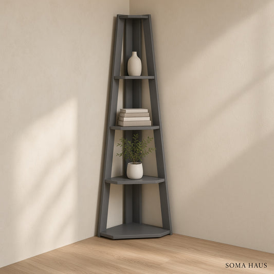Soma Haus Ladder Bookcase Charcoal