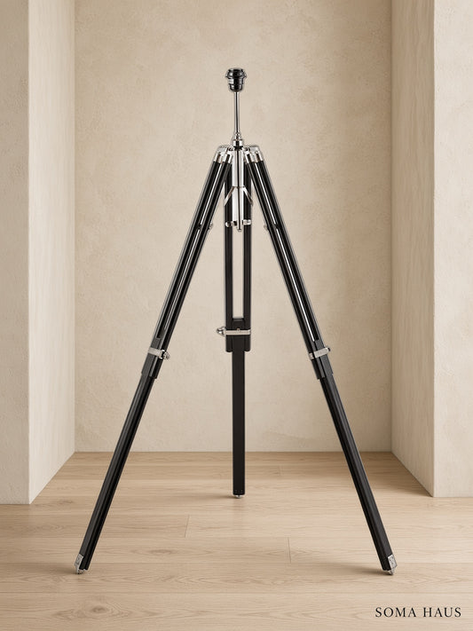 Soma Haus Dark Wood Tripod Floor Lamp