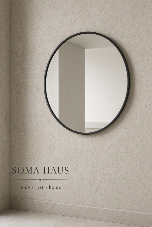 Soma Haus Black Scandi Thin-Frame Mirror