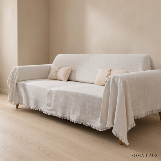 Soma Haus Cream Throw Blanket Large