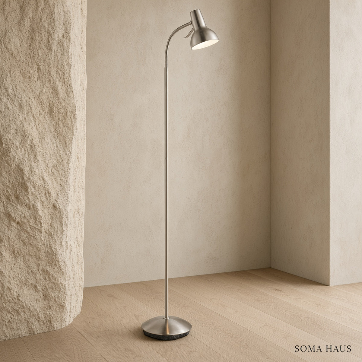 Soma Haus Satin Nickel Arched Floor Lamp