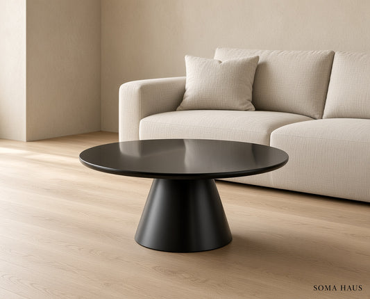 Soma Haus Palma Round Pedestal Marble Effect Coffee Table