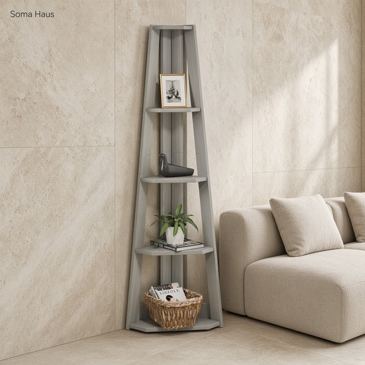 Soma Haus Corner Ladder Bookcase Grey