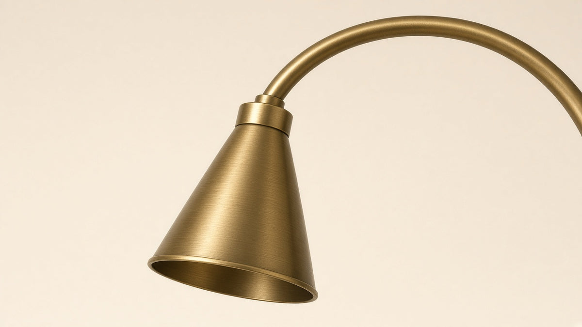Shade detail — antique brass