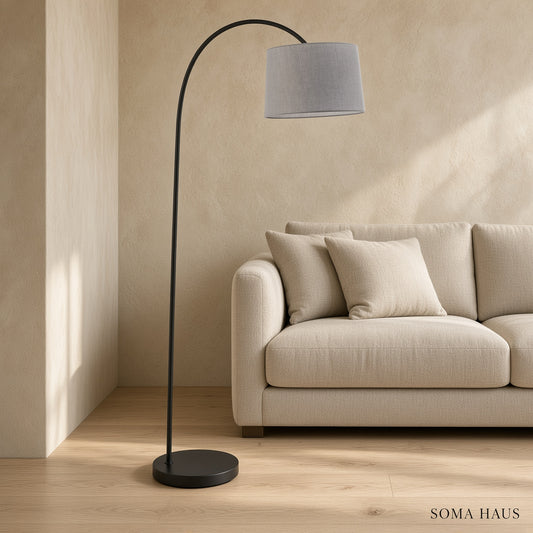 Soma Haus Matt Black Arched Floor Lamp
