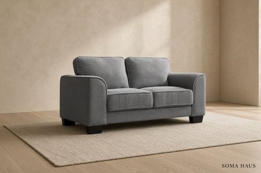 Soma Haus Dark Grey Boucle Two Seater Sofa