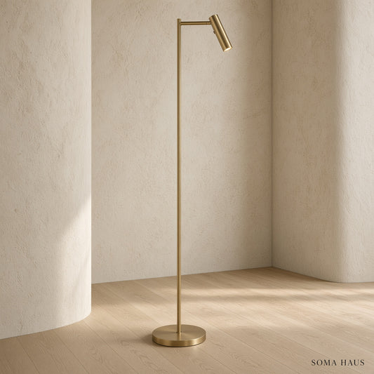 Soma Haus Warm Brass Sofa Reader Floor Lamp