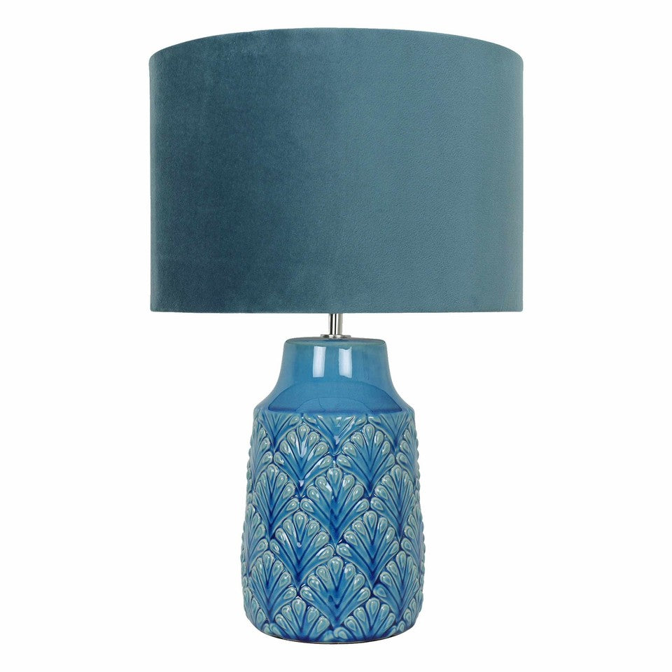 Soma Haus Teal Ceramic Table Lamps (Pair)