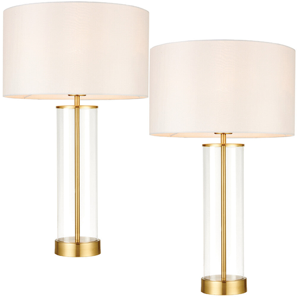 Soma Haus Pair of Gold Glass Touch Table Lamps