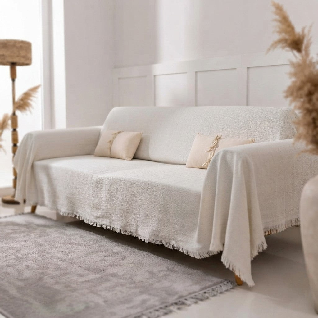 Soma Haus Cream Throw Blanket Large