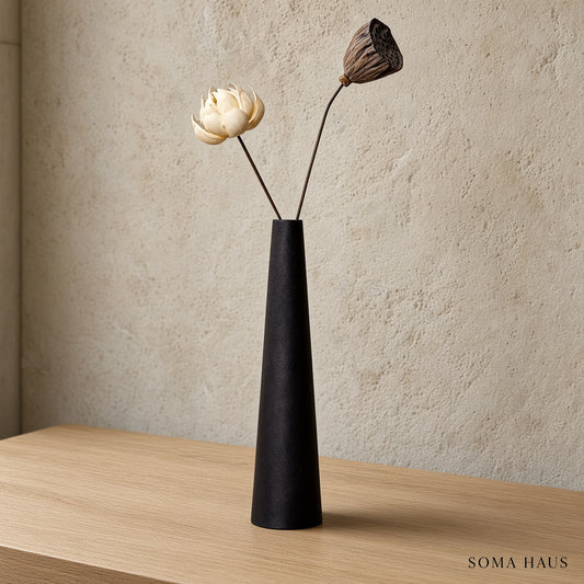 Soma Haus Matte Tall Conic Ceramic Bud Vase