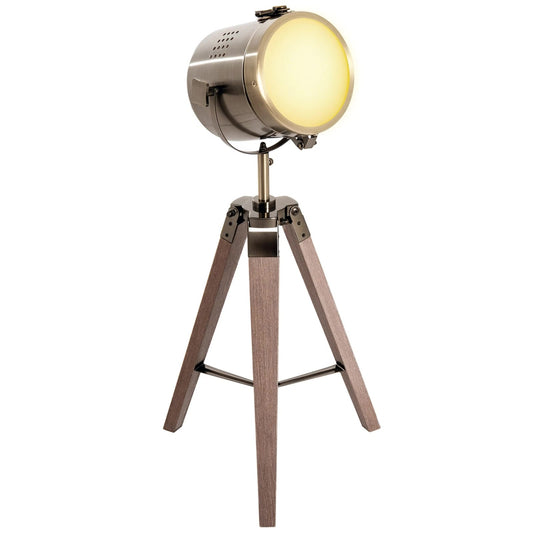 Soma Haus Wood Bronze Tripod Bedside Lamp