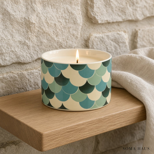 Soma Haus Fired Earth Green Tea and Bergamot Ceramic Candle
